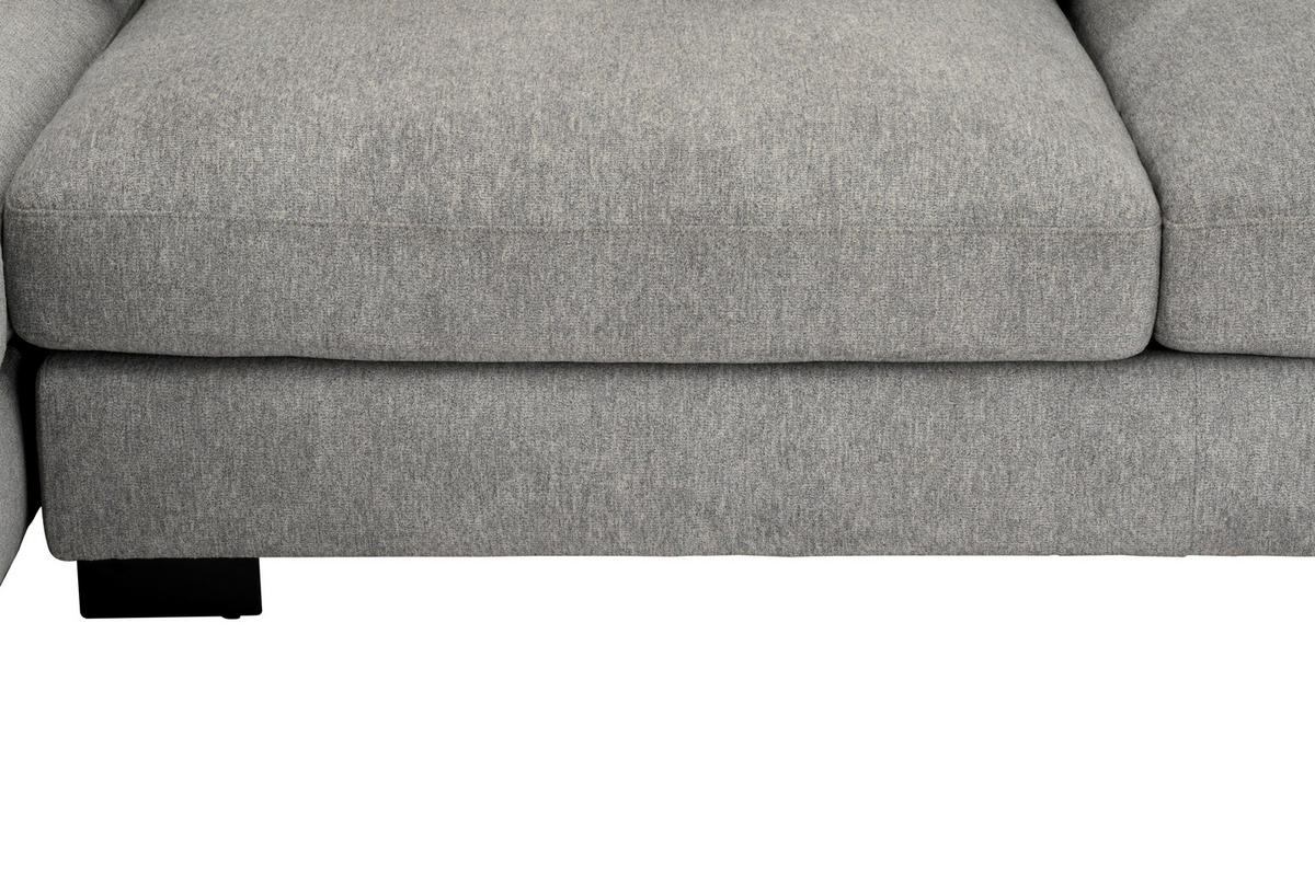 ECKSOFA Grau Webstoff  - Schwarz/Grau, Design, Textil/Metall (212/323cm) - Livetastic
