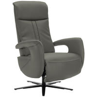 RELAXSESSEL Leder Dunkelgrau  - Dunkelgrau/Schwarz, Design, Leder/Metall (71/112/83cm) - Dieter Knoll