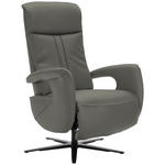 RELAXSESSEL in Leder Dunkelgrau  - Dunkelgrau/Schwarz, Design, Leder/Metall (71/112/83cm) - Dieter Knoll