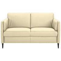 2,5-SITZER in Echtleder Creme  - Creme/Schwarz, Design, Leder/Metall (164/84/99cm) - Dieter Knoll