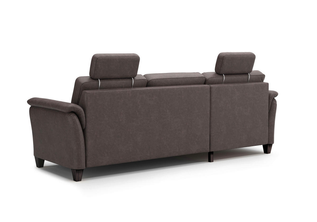 ECKSOFA in Mikrofaser Braun  212/236 cm  - Wengefarben/Braun, KONVENTIONELL, Holz/Textil (212/236cm) - Sit & More