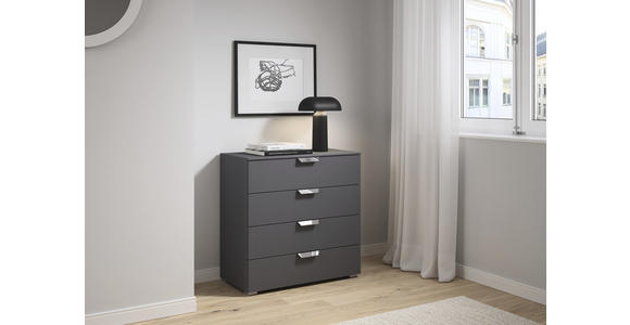 KOMMODE in 80/81/42 cm - Chromfarben/Dunkelgrau, Design, Holzwerkstoff/Metall (80/81/42cm) - Carryhome
