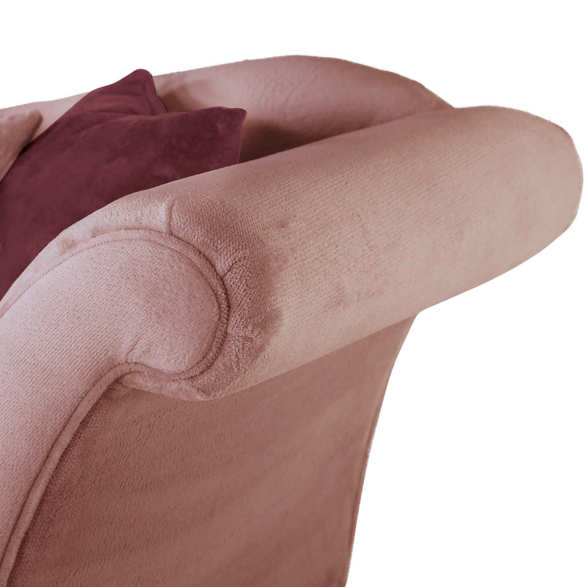 FAUTEUIL in Chenille Rosa, Dunkelrosa  - Dunkelrosa/Schwarz, Design, Textil/Metall (138/83/85cm)