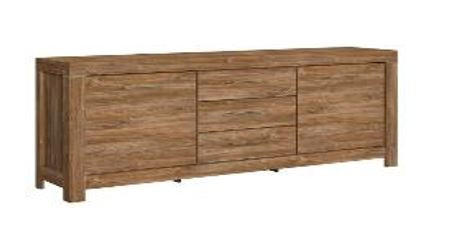 KOMODA, barvy dubu, 200/85/45 cm - barvy dubu/barvy niklu, Design, kov/kompozitní dřevo (200/85/45cm) - Welnova