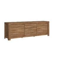 KOMODA, barvy dubu, 200/85/45 cm - barvy dubu/barvy niklu, Design, kov/kompozitní dřevo (200/85/45cm) - Welnova