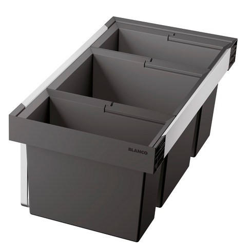 ABFALLSAMMLER 65 L  - Edelstahlfarben/Anthrazit, Kunststoff (73,6/32,5/40cm) - Blanco