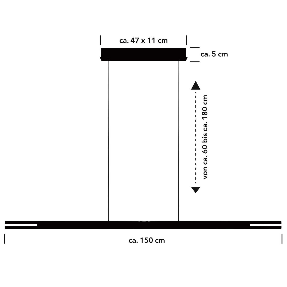 LED-PENDELLEUCHTE 150/5/60-180 cm    - Bronzefarben, Design, Metall (150/5/60-180cm) - Hell