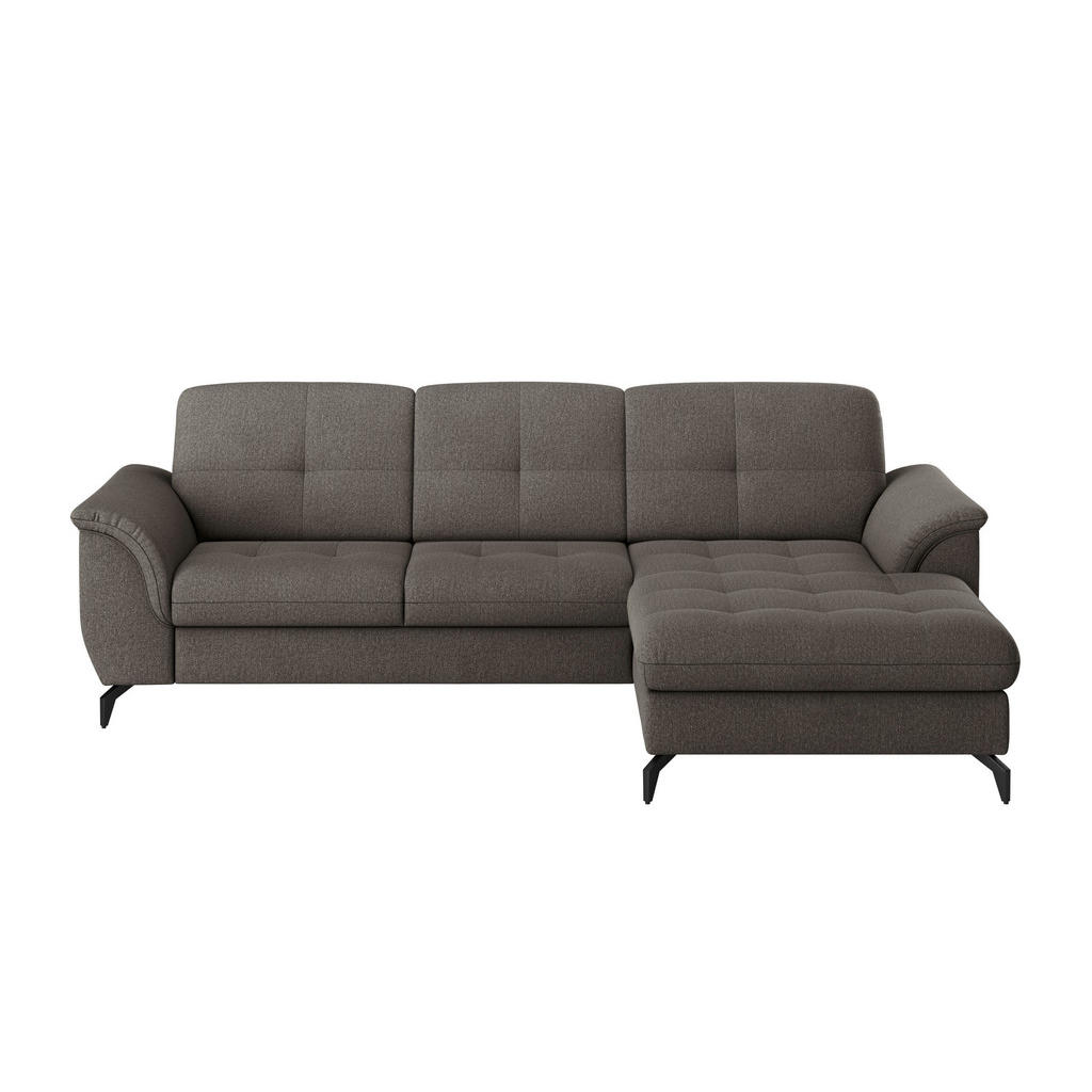 Thumbnail - Sit & More Ecksofa Zora E, Graphit, Textil, 4,5-Sitzer, Ottomane rechts, L-Form, 262x164 cm, Goldenes M, Oeko-Tex® Stand...