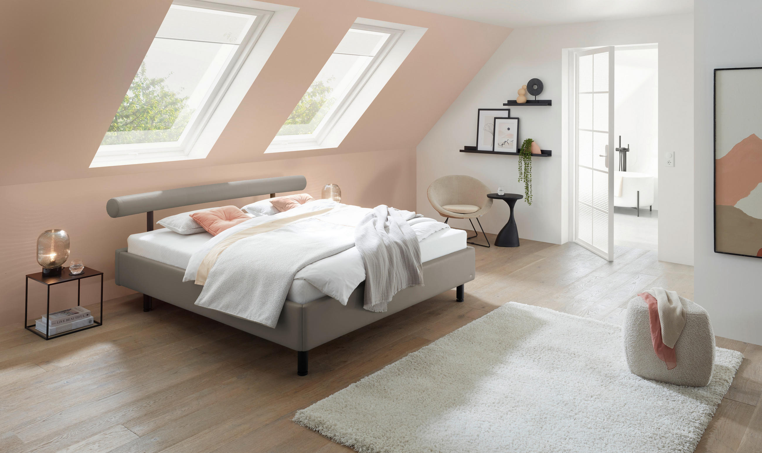 Thumbnail - RUF Betten Polsterbett, Grau, Textil, Birke, Schichtholz, Uni, H2, Höhe ca. 26 cm, 180x200 cm, Bettkasten,Über- und Sond...