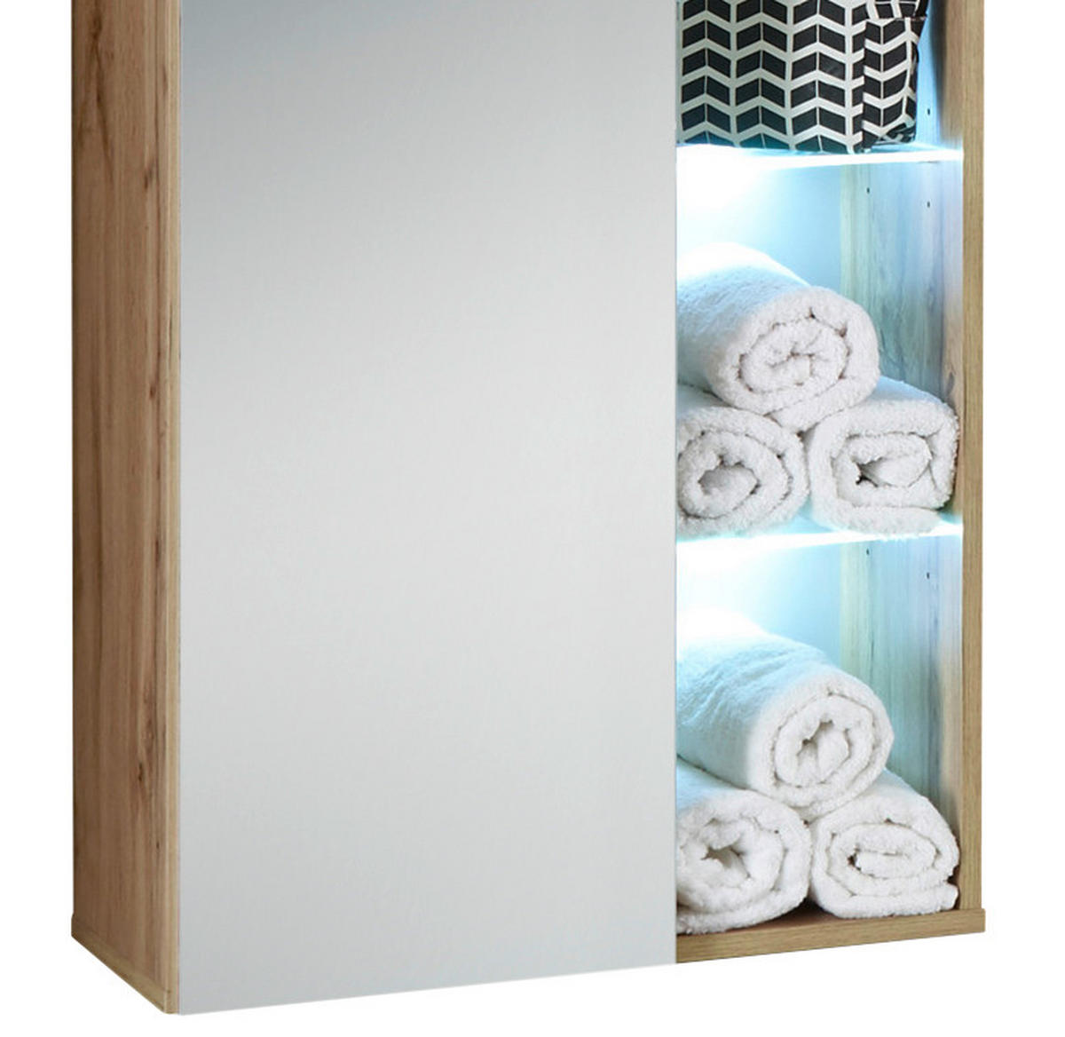 VISOKI ORMAR  boja hrasta  - boja hrasta, Moderno, staklo/pločasti materijal (55/160/30cm) - Xora