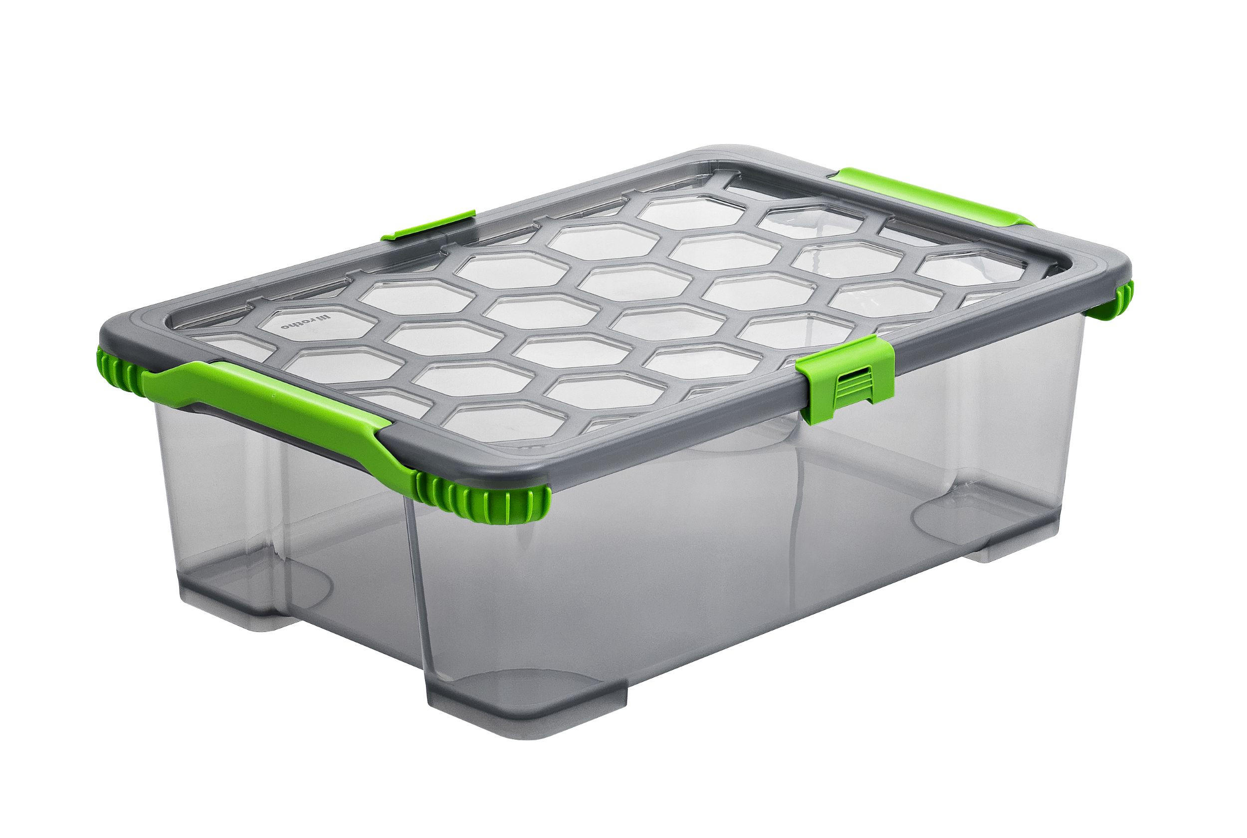 BOX MIT DECKEL EVO SAFE  - Anthrazit/Grün, KONVENTIONELL, Kunststoff (59/39,5/18,5cm) - Rotho