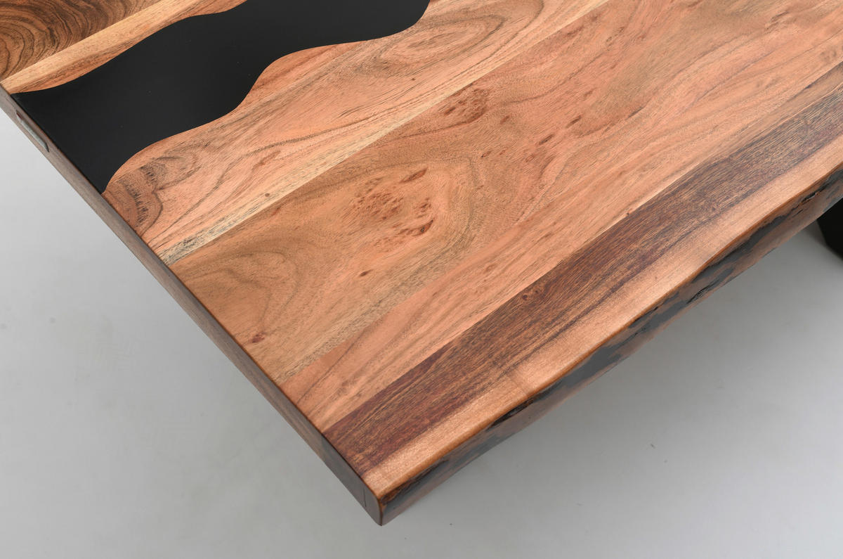 TISCHPLATTE Akazie Schwarz, Akaziefarben  - Schwarz/Akaziefarben, Design, Naturmaterialien/Holz (240/100/5,5cm) - Landscape