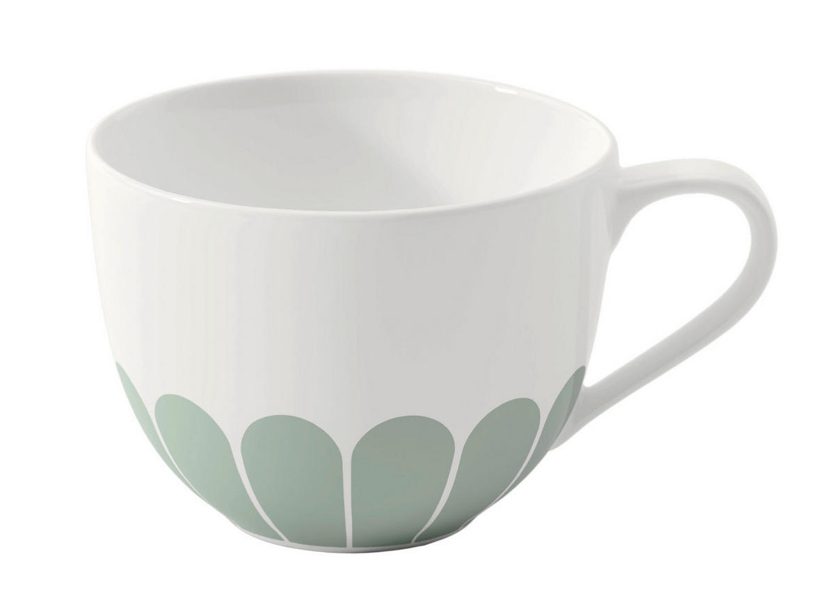 KAFFEETASSE Fleur Vert 160 ml  - Salbeigrün/Weiß, MODERN, Keramik (11,5/8,5/6,5cm) - Villeroy & Boch