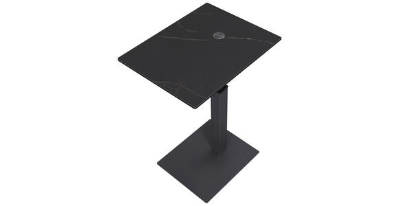 BEISTELLTISCH in Metall, Glas, Keramik 45/35/45-65 cm  - Anthrazit/Schwarz, Design, Glas/Keramik (45/35/45-65cm) - Dieter Knoll