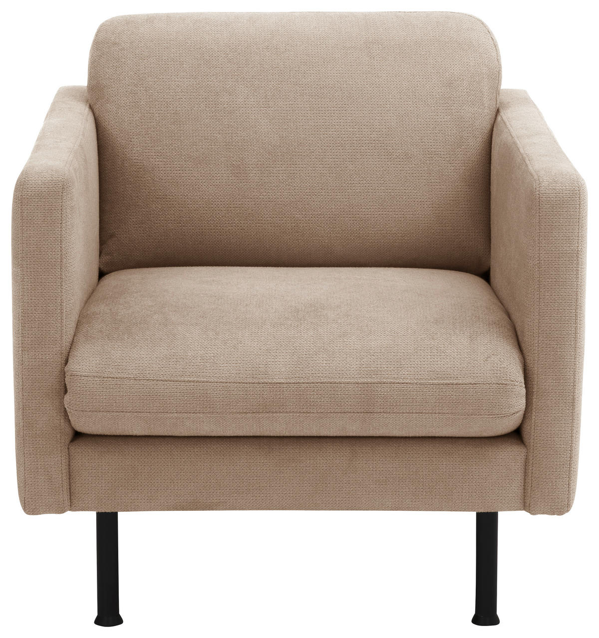 SESSEL in Flachgewebe Beige  - Beige/Schwarz, Modern, Textil/Metall (76/78/89cm) - Max Winzer