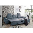 ECKSOFA Blau Mikrovelours  - Chromfarben/Blau, KONVENTIONELL, Kunststoff/Textil (270/170cm) - Carryhome