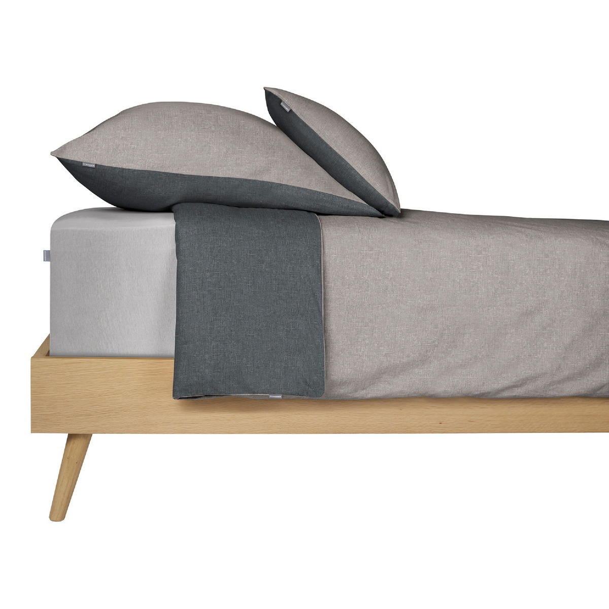 BOXSPRING-SPANNLEINTUCH 100/200 cm  - Hellgrau, Basics, Textil (100/200cm)