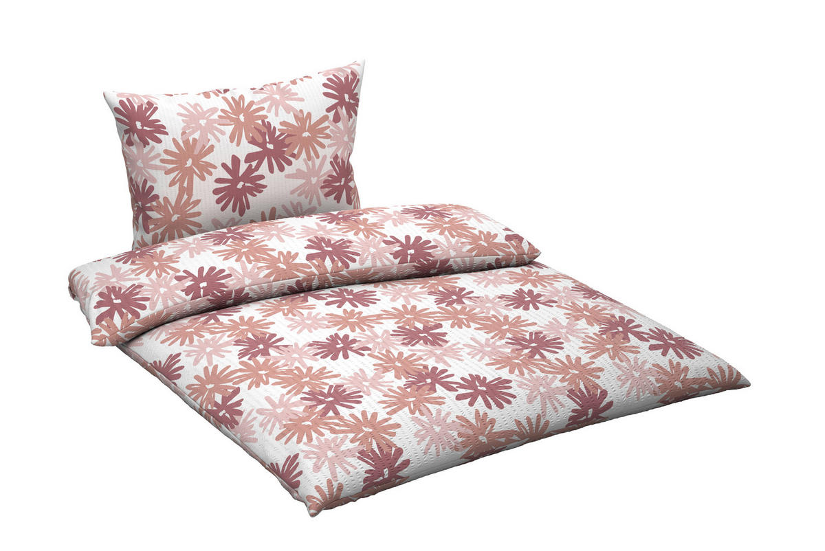 BETTWÄSCHE 2-teilig Seersucker 140/200 cm  - Rot, KONVENTIONELL, Textil (140/200cm) - Esposa
