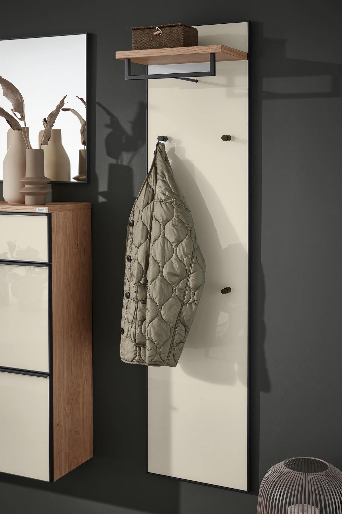 GARDEROBENPANEEL  in 42/170/27 cm  - Eichefarben/Sahara, Design, Glas/Holz (42/170/27cm) - Dieter Knoll