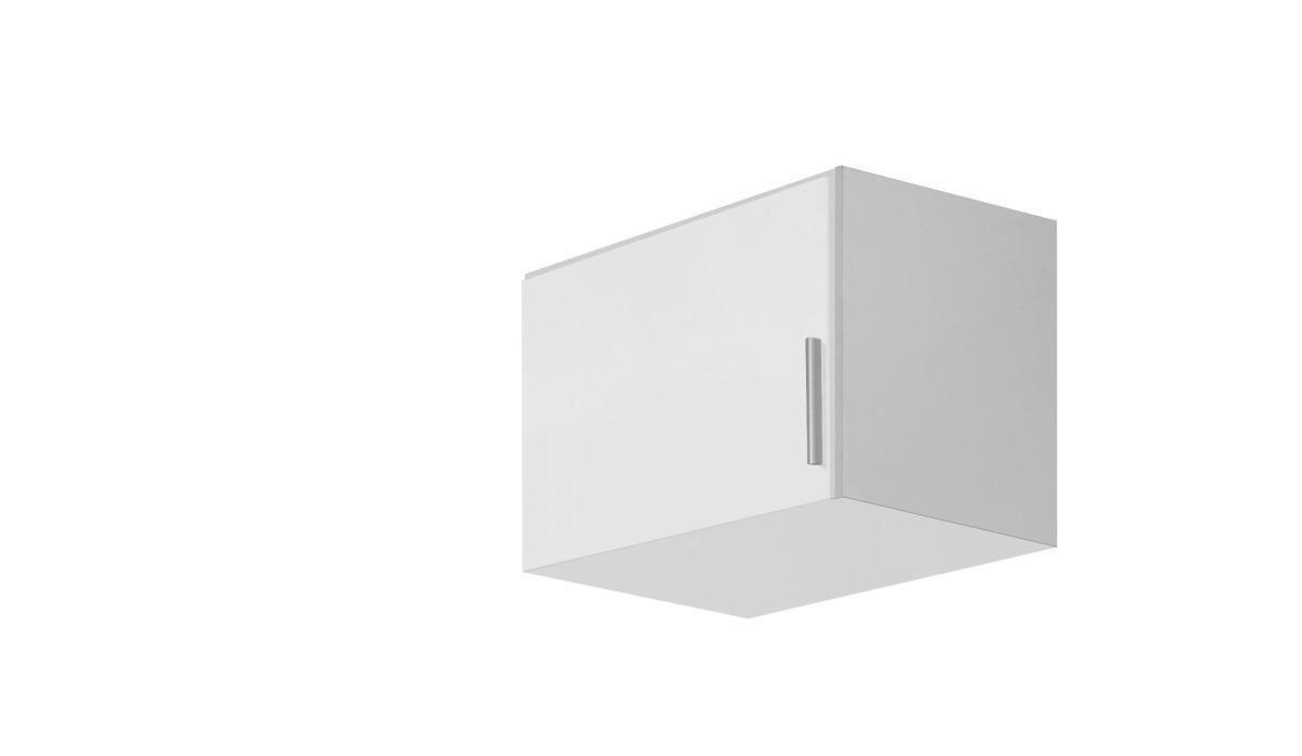AUFSATZSCHRANK 47/39/54 cm Weiß, Weiß Hochglanz - Weiß Hochglanz/Alufarben, Design, Holzwerkstoff/Kunststoff (47/39/54cm) - Carryhome