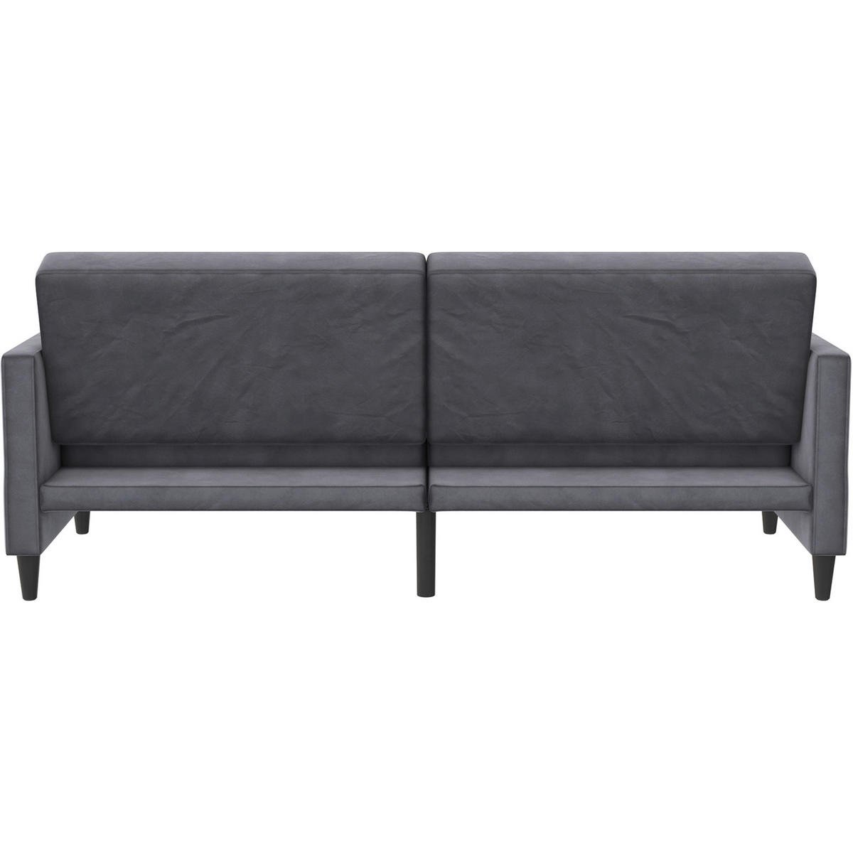 SCHLAFSOFA HANNOVER in Samt Anthrazit Vintage, Skandinavisch, Modern  - Anthrazit/Schwarz, Basics, Kunststoff/Textil (203/82/83cm) - Livetastic