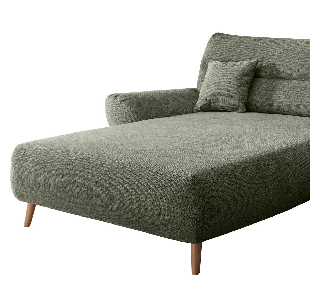 ECKSOFA in Chenille Dunkelgrün  - Wildeiche/Dunkelgrün, Modern, Holz/Textil (166/290cm) - MID.YOU