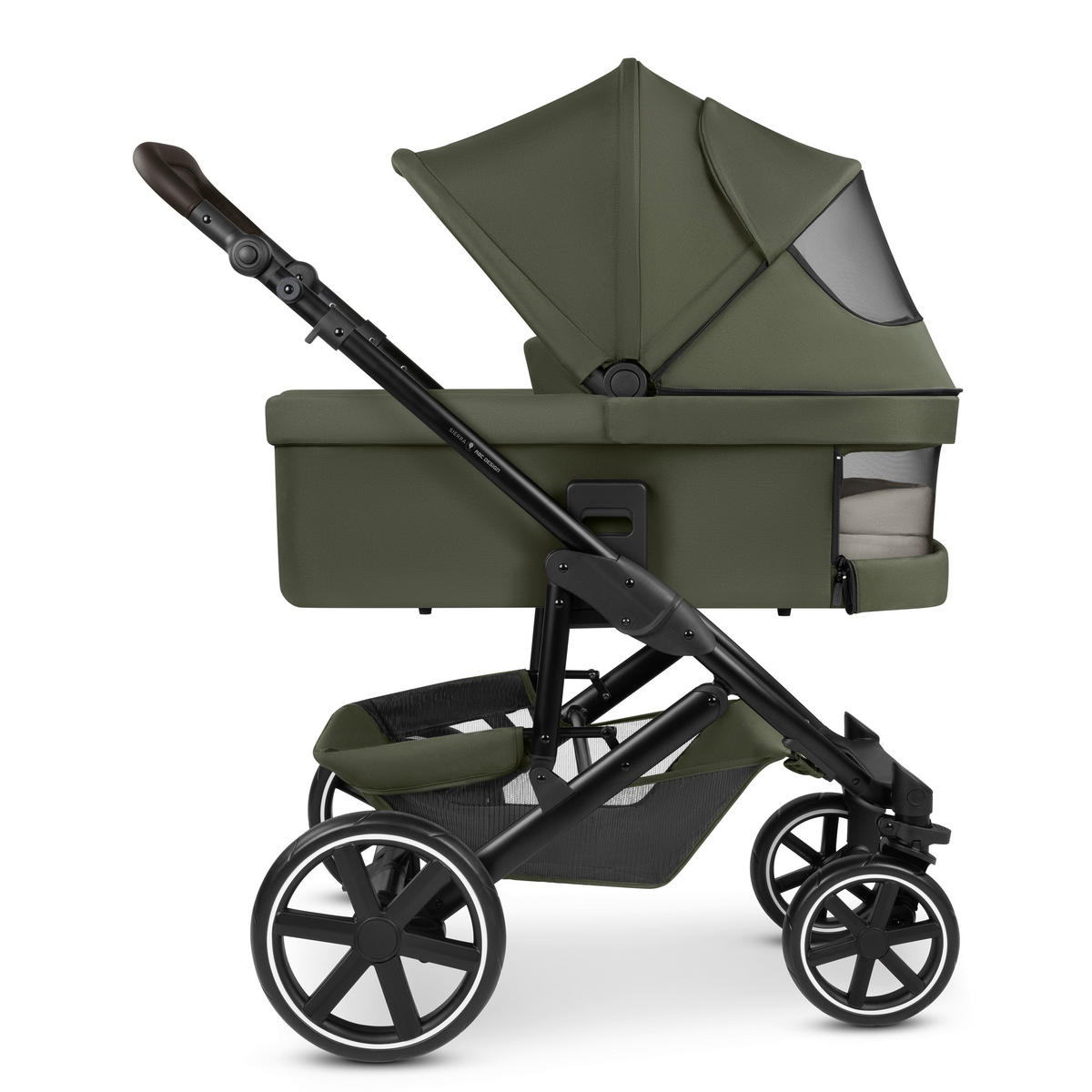 KINDERWAGENSET  Sierra All in One  Pea  - Smaragdgrün/Anthrazit, Basics, Textil/Metall (58,5/111/100cm) - ABC Design