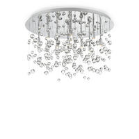 LED-DECKENLEUCHTE 40,5/31,5 cm   - Chromfarben/Transparent, KONVENTIONELL, Glas/Metall (40,5/31,5cm) - Ideal Lux