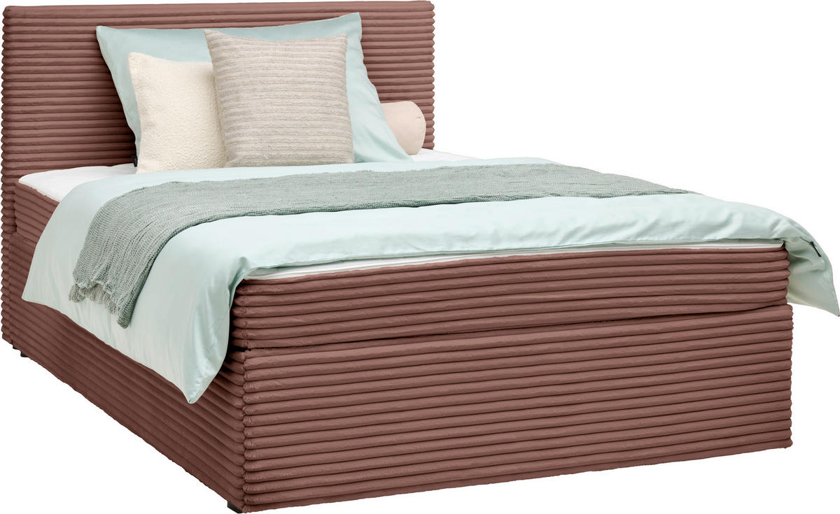 BOXBETT 120/200 cm  in Altrosa  - Altrosa, Modern, Holz/Textil (120/200cm) - MID.YOU