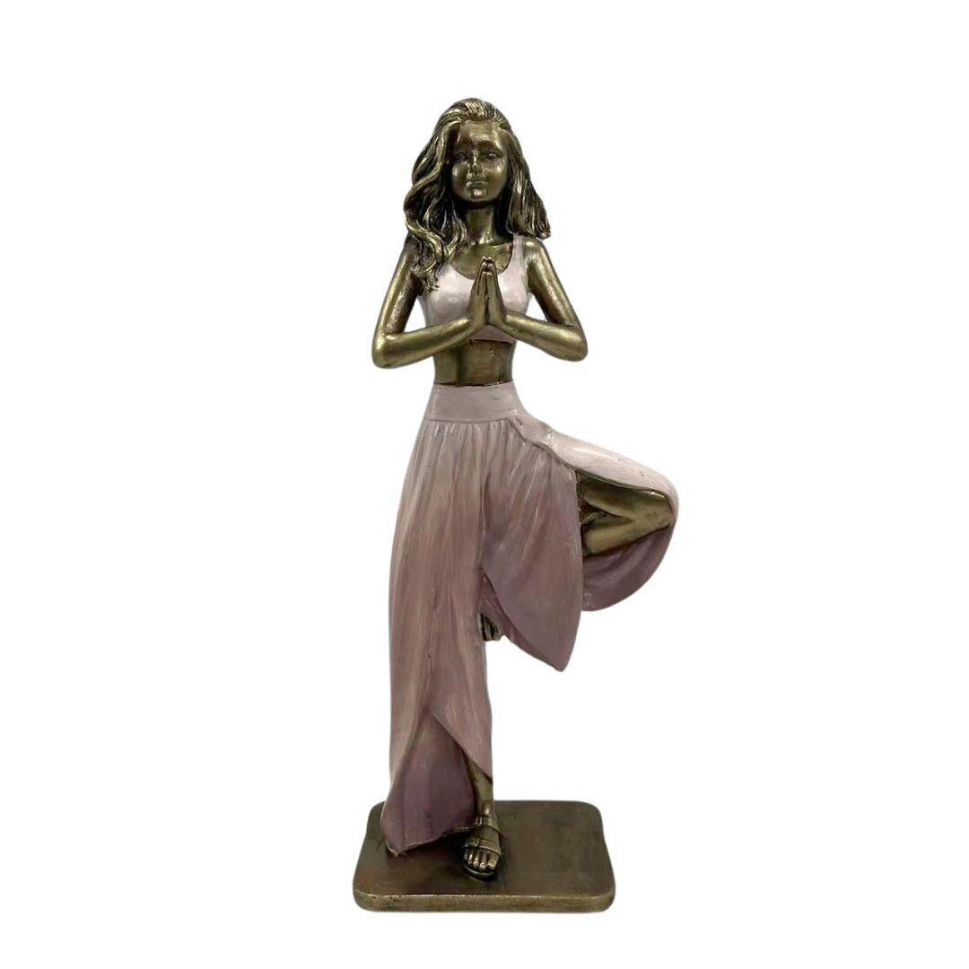 Sculptură - auriu/multicolor, Basics, plastic (25,5/6,5/11cm)