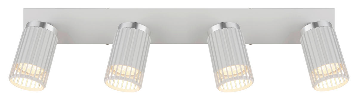 BODOVÉ SVÍTIDLO, 25 W/GU10, 53/12.5/15.5 cm - bílá/barvy chromu, Design, kov (53/12.5/15.5cm) - Globo
