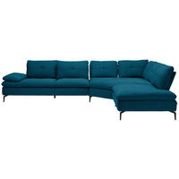 ECKSOFA in Flachgewebe Dunkelblau  344/271 cm  - Schwarz/Dunkelblau, Design, Textil/Metall (344/271cm) - Chilliano