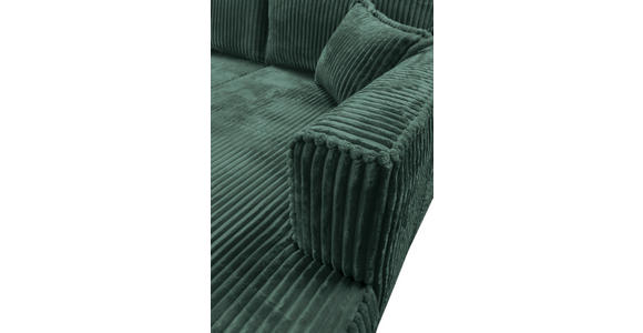 ECKSOFA Dunkelgrün Cord  - Dunkelgrün/Schwarz, MODERN, Holz/Textil (322/208cm) - Carryhome