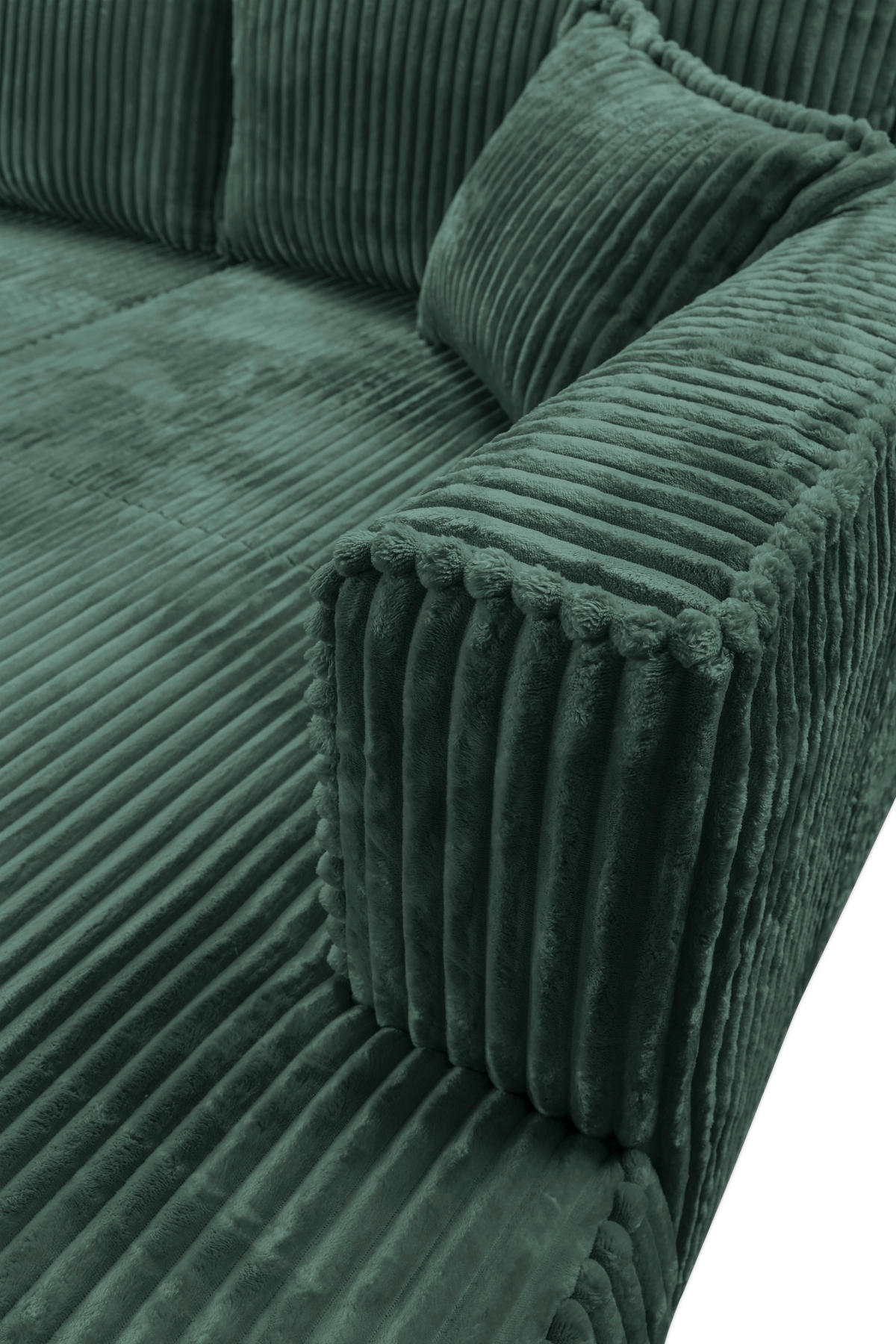 ECKSOFA Dunkelgrün Cord  - Dunkelgrün/Schwarz, MODERN, Holz/Textil (322/208cm) - Carryhome