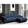 ECKSOFA in Struktur Dunkelblau  250/160 cm  - Schwarz/Dunkelblau, Design, Kunststoff/Textil (250/160cm) - MID.YOU