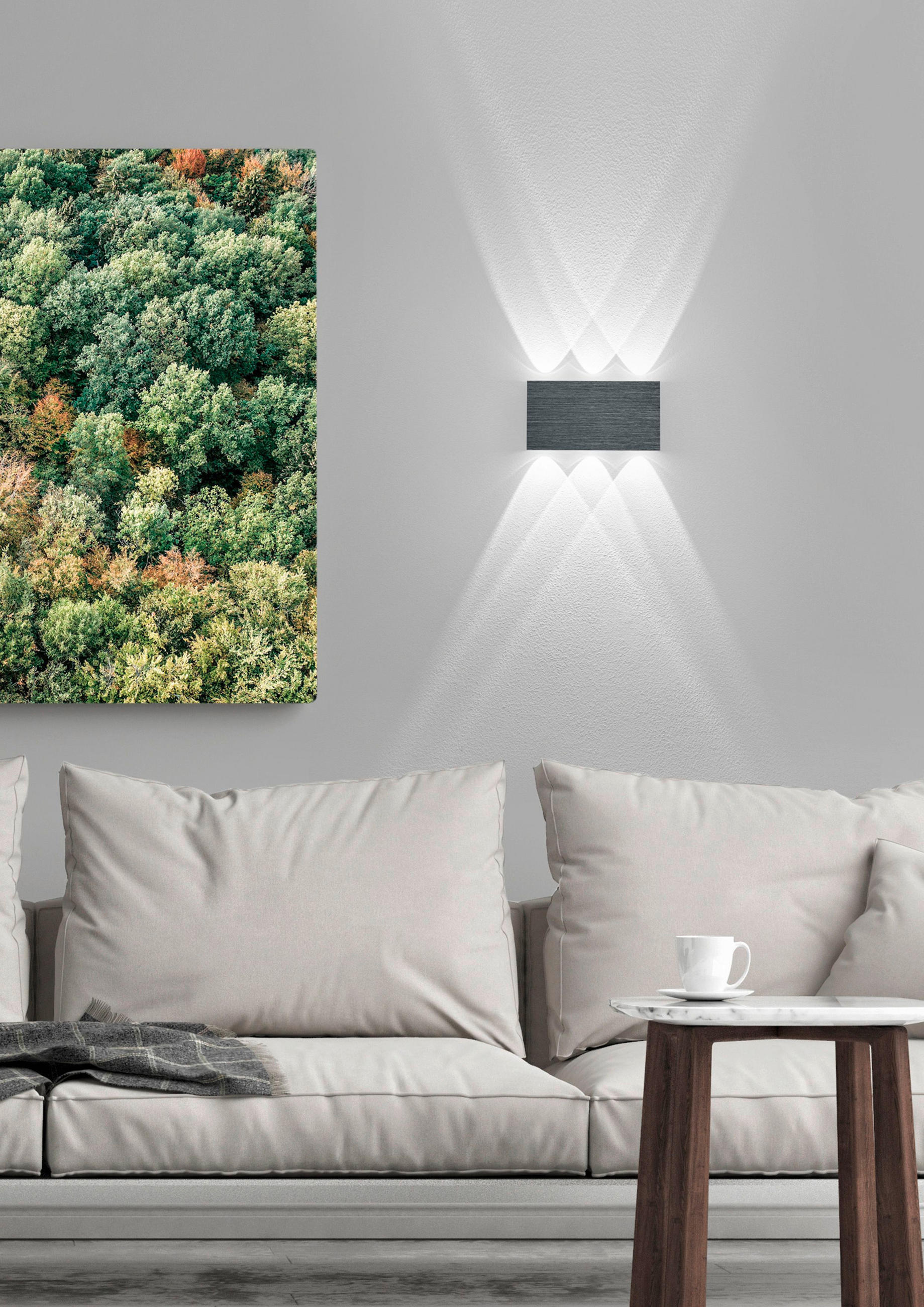 LED-WANDLEUCHTE 17/9 cm   - Hellgrau, KONVENTIONELL, Metall (17/9cm) - Hell