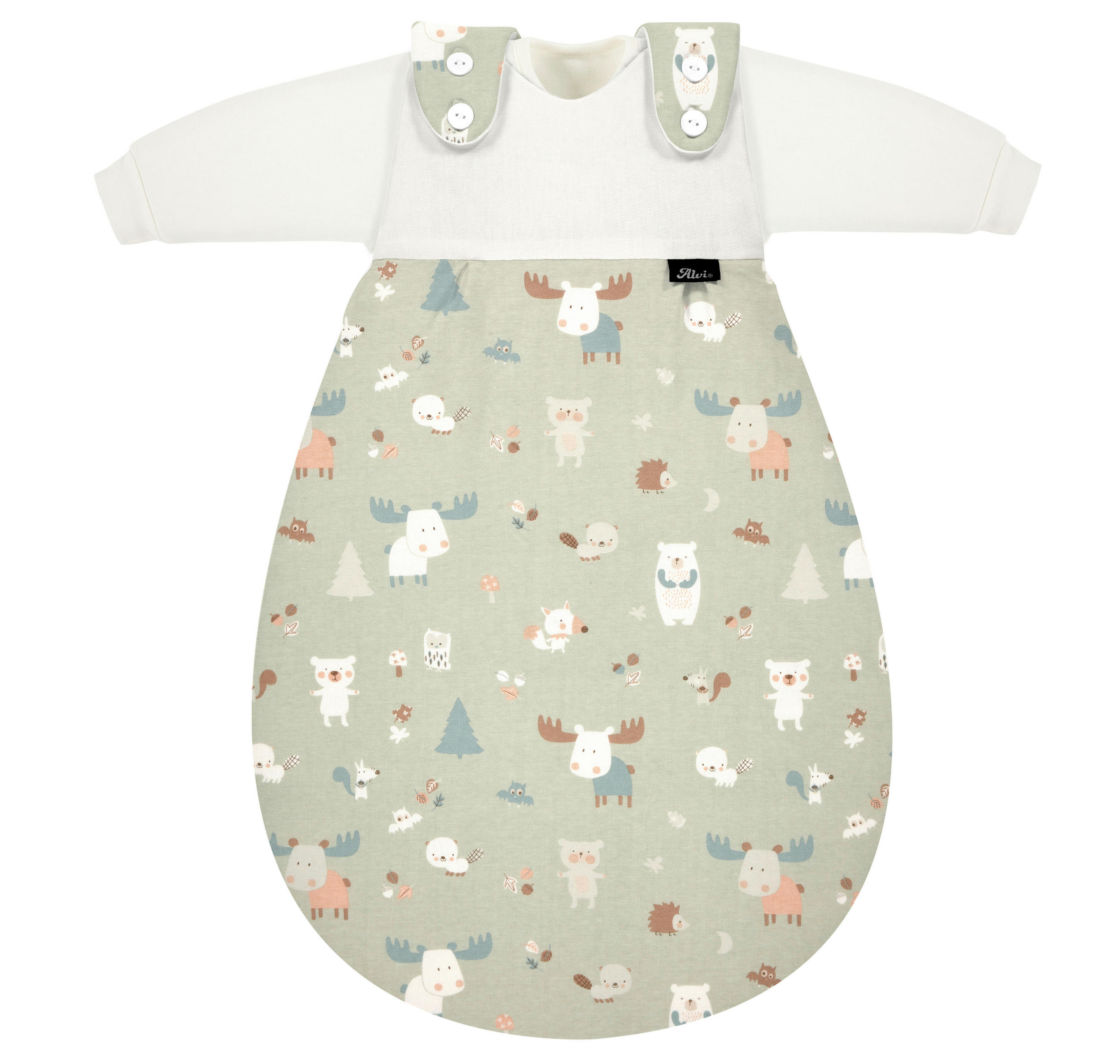 BABYSCHLAFSACKSET Baby-Mäxchen    56/62   - Weiß/Grün, Basics, Textil (56/62null) - Alvi