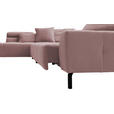 ECKSOFA in Feincord Altrosa  - Schwarz/Altrosa, KONVENTIONELL, Textil/Metall (219/311cm) - Hom`in