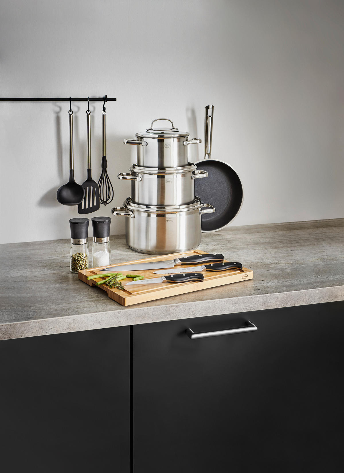 KOCHTOPFSET GOURMET-SET ELEGANCE 13-teilig  - Basics, Metall (37,8/29/59cm) - Rösle