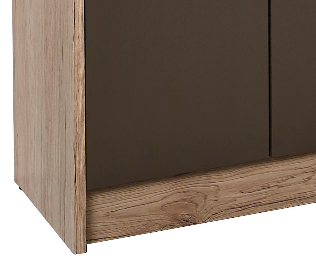 KLEIDERSCHRANK 55/190/26 cm 2-türig Braun, Eichefarben  - Eichefarben/Silberfarben, KONVENTIONELL, Holzwerkstoff/Kunststoff (55/190/26cm) - MID.YOU