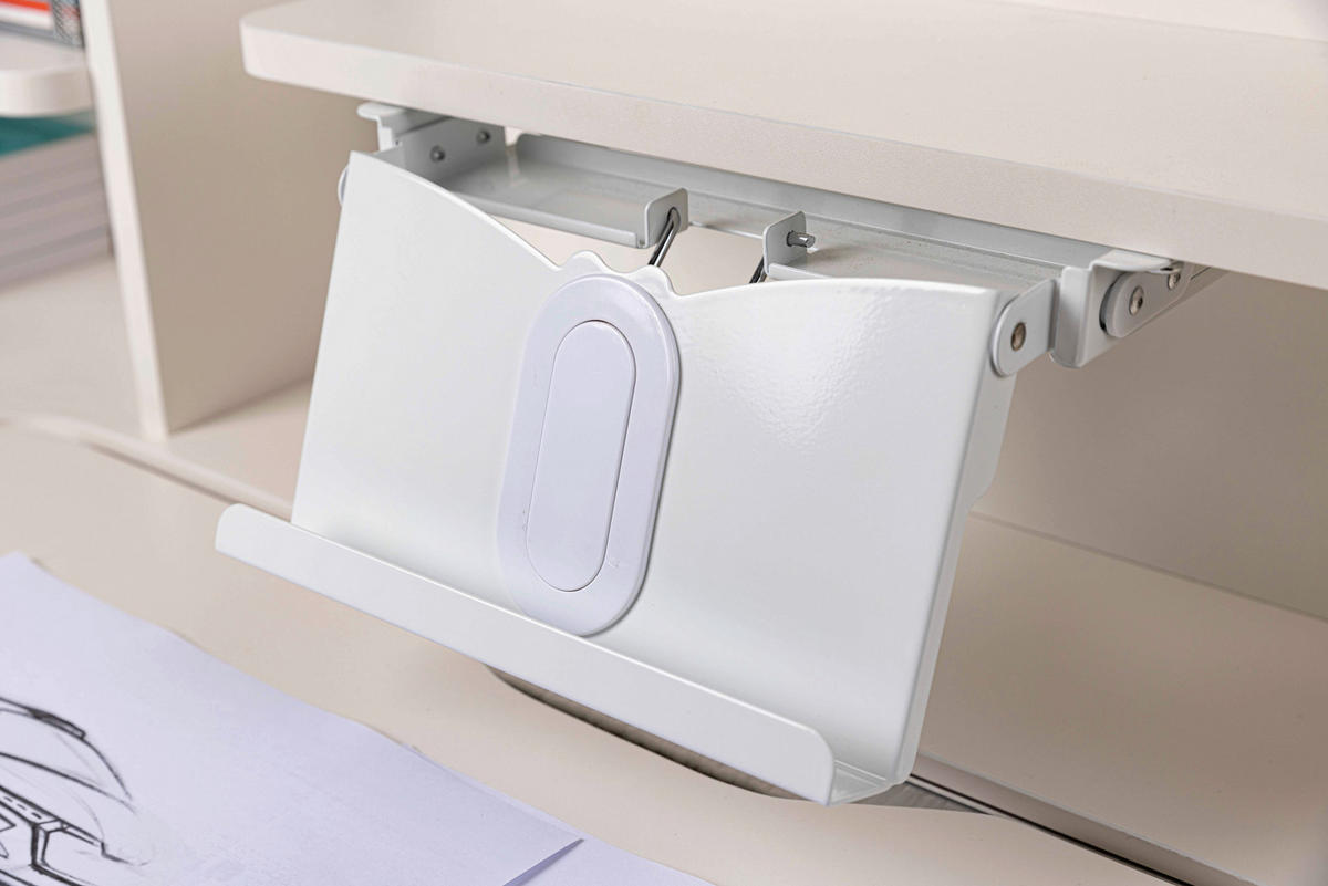 JUGENDSCHREIBTISCH 120/60/96-116 cm  in Weiss  - Weiss/Grau, Modern, Holzwerkstoff/Metall (120/60/96-116cm) - MID.YOU