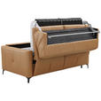 SCHLAFSOFA  in Echtleder Cognac  - Cognac/Schwarz, Design, Leder/Metall (191/89/97cm) - Novel