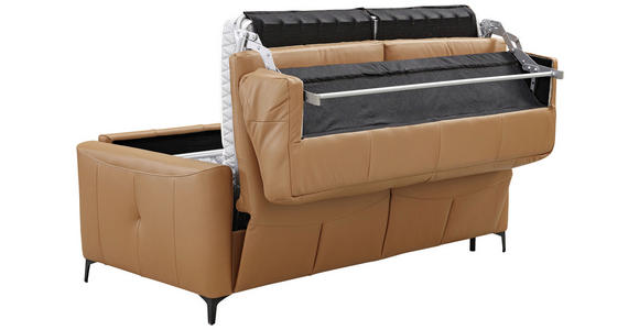 SCHLAFSOFA  in Echtleder Cognac  - Cognac/Schwarz, Design, Leder/Metall (191/89/97cm) - Novel