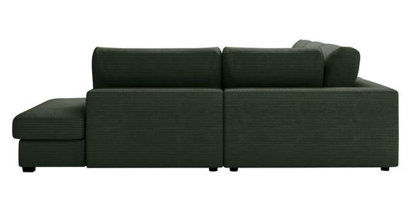 ECKSOFA in Cord Dunkelgrün  - Dunkelgrün/Schwarz, KONVENTIONELL, Kunststoff/Textil (314/250cm) - Carryhome