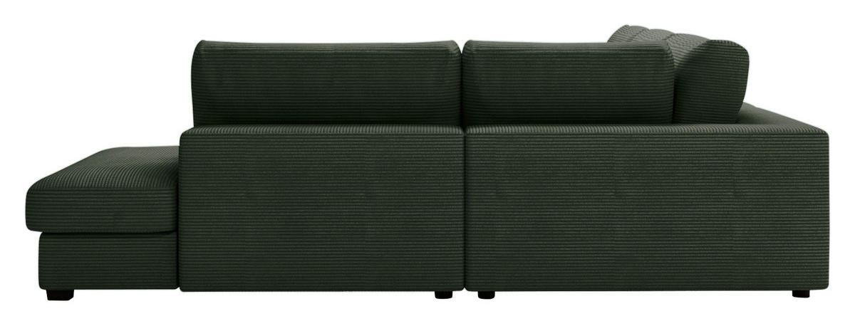 ECKSOFA in Cord Dunkelgrün  - Dunkelgrün/Schwarz, Konventionell, Kunststoff/Textil (314/250cm) - Carryhome