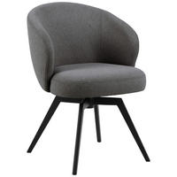 ARMLEHNSTUHL  in Struktur  - Schwarz/Grau, Design, Textil/Metall (58,5/80/60cm) - MID.YOU