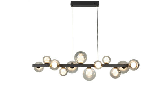 LED-HÄNGELEUCHTE Regulus 95/27/150 cm  - Schwarzbraun, Design, Glas/Metall (95/27/150cm) - Dieter Knoll