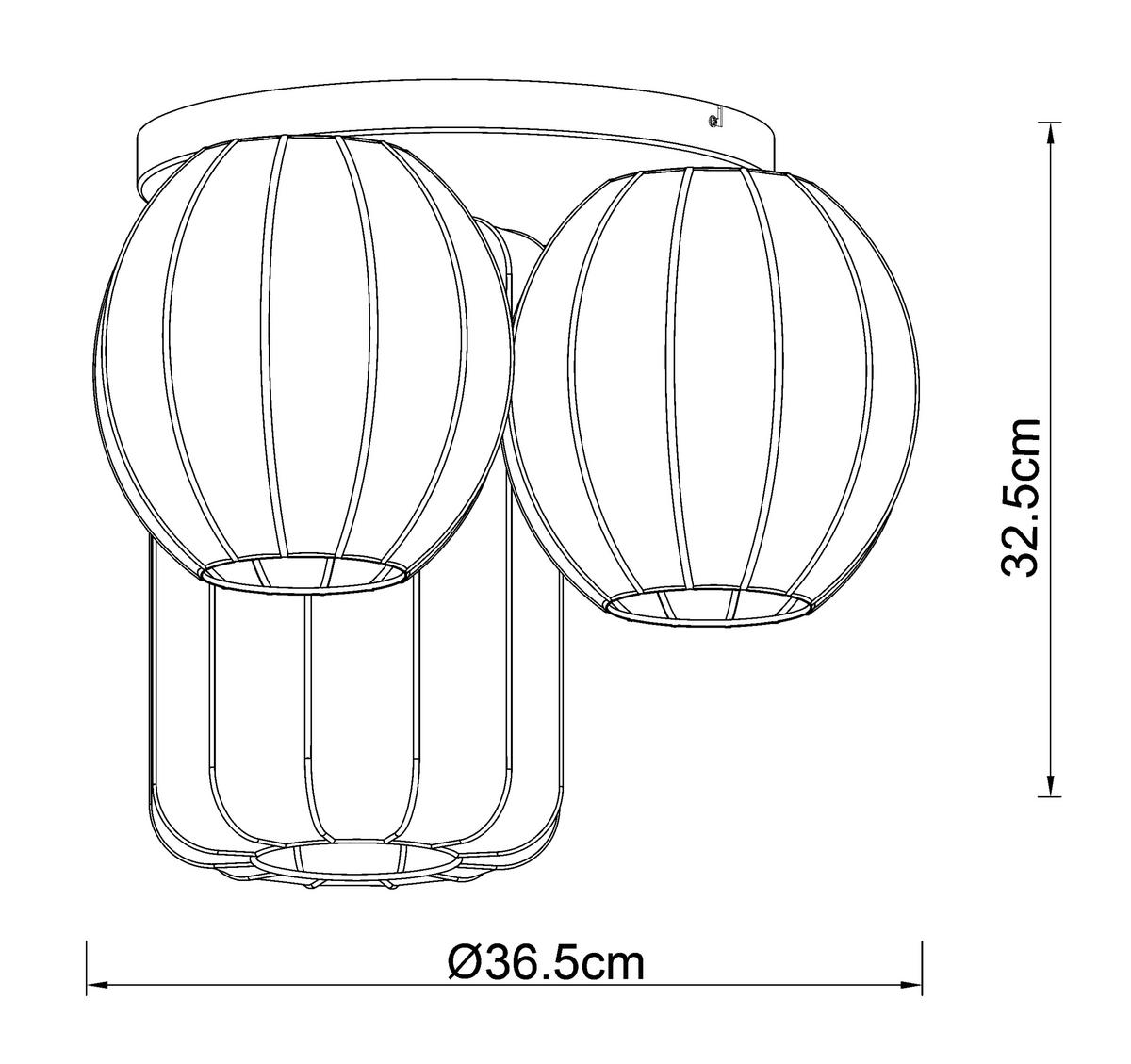 DECKENLEUCHTE  36,5/32,5 cm    - Weiß, Design, Textil/Metall (36,5/32,5cm) - Collet's Monde