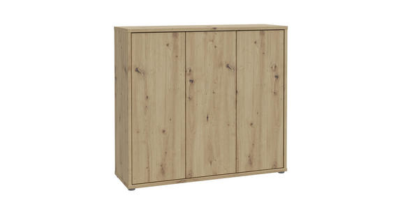SCHUHSCHRANK 110/100/35 cm - Eiche Artisan/Grau, MODERN, Holzwerkstoff/Kunststoff (110/100/35cm) - Xora