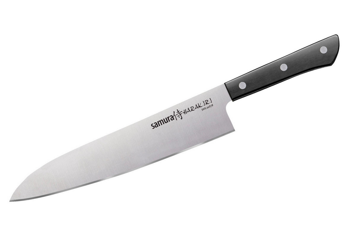 NOŽ ZA ŠEFA KUHINJE  Harakiri 34/7/1.5 cm           nerjaveče jeklo - barve nerjavečega jekla/črna, Basics, kovina/umetna masa (34/7/1.5cm) - Samura